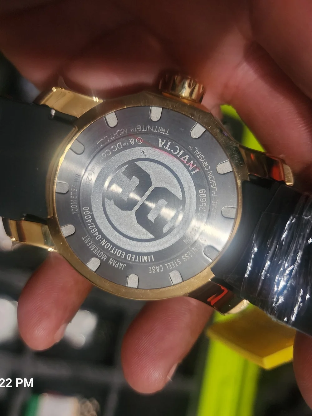 Invicta Joker DC Gold & Black Sport Dive Watch with Black Dial 48mm
